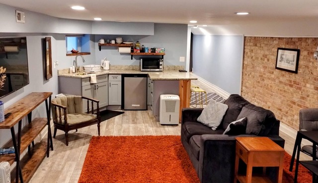 Classic Rowhouse Den at U of Chicago
