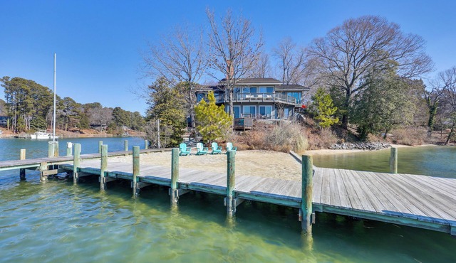 Deep Water Dock & Private Beach! Irvington Home