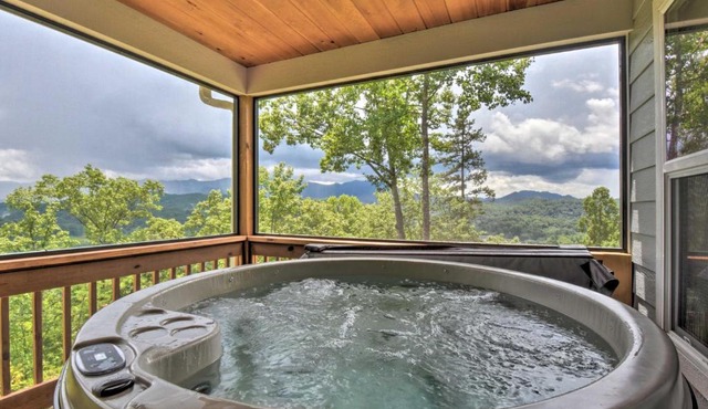 Hot Tub Relaxation & Mtn View: ‘Sky Blue Overlook’