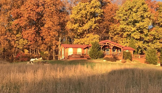 Hot Tub with private views by Patoka Lake Southern Grace Cabin - 5-star CLEAN!