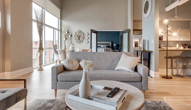 Lux living in this 6th floor condo located in East Nashville minutes to downtown