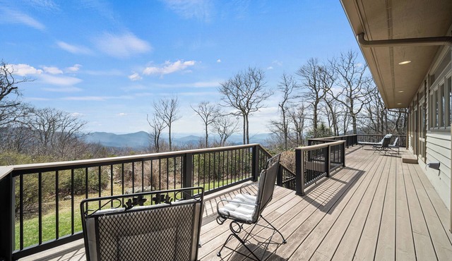 Panoramic Blue Ridge Views | Expansive Deck, Fireplace, One-Level Living