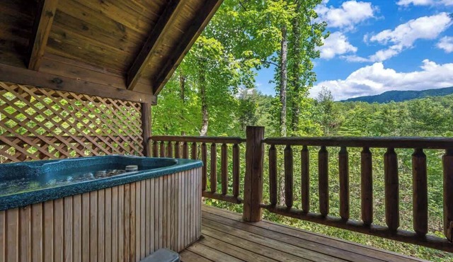 Private Studio Log Cabin! Hot Tub,Fireplace,Relax!