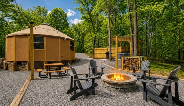 Romantic Forest Yurt | Private Hot Tub + King Bed