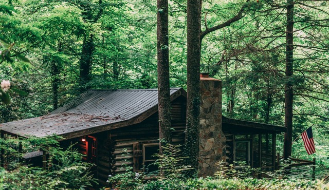 Rustic log cabin on Pearson falls rd