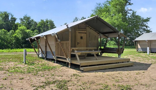 Safari Tent Glamping with Riverside Relaxation Space in Blacksburg, Virginia