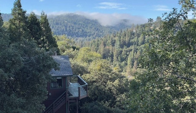 Spacious home with modern finishes, beautiful views, 2 decks & fireplace in Crestline