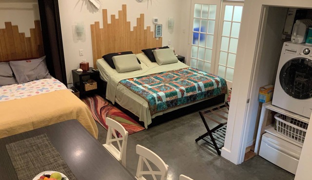 Studio:AC, WiFi, bathroom, kitchen, adjustable beds, off st. parking, no animals