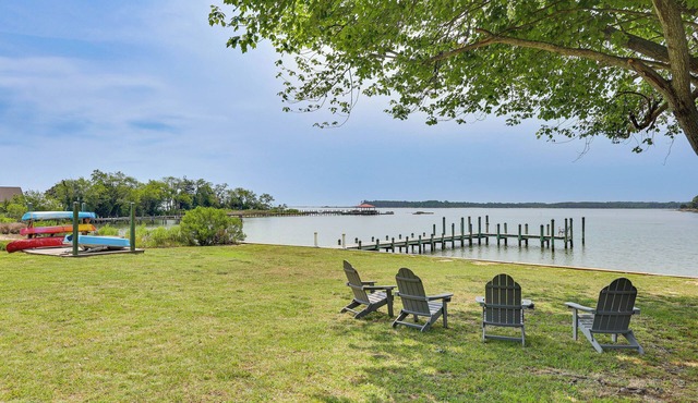 Waterfront Home with Large Yard, Dock & Bay View